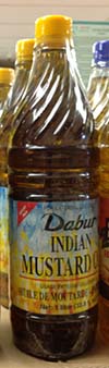 Bottle of Indian mustard seed oil.